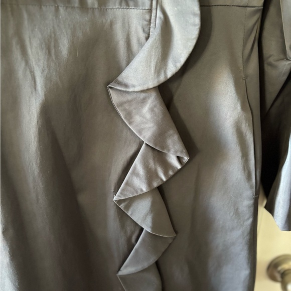 Cute Cynthia Rowley ruffle front trench coat Graphite sz s - Picture 5 of 6